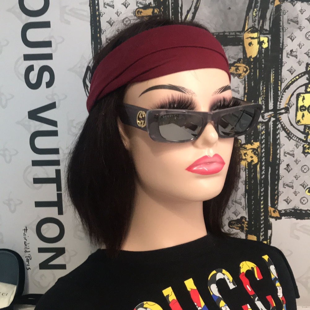 New Authentic Gucci GG0516S 002 Transparent Grey Square Silver Mirror Lens